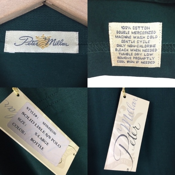 PETER MILLAR Polo Shirt Short Sleeve Doctors Hospital Green Golf Size XL NWT - Picture 7 of 7